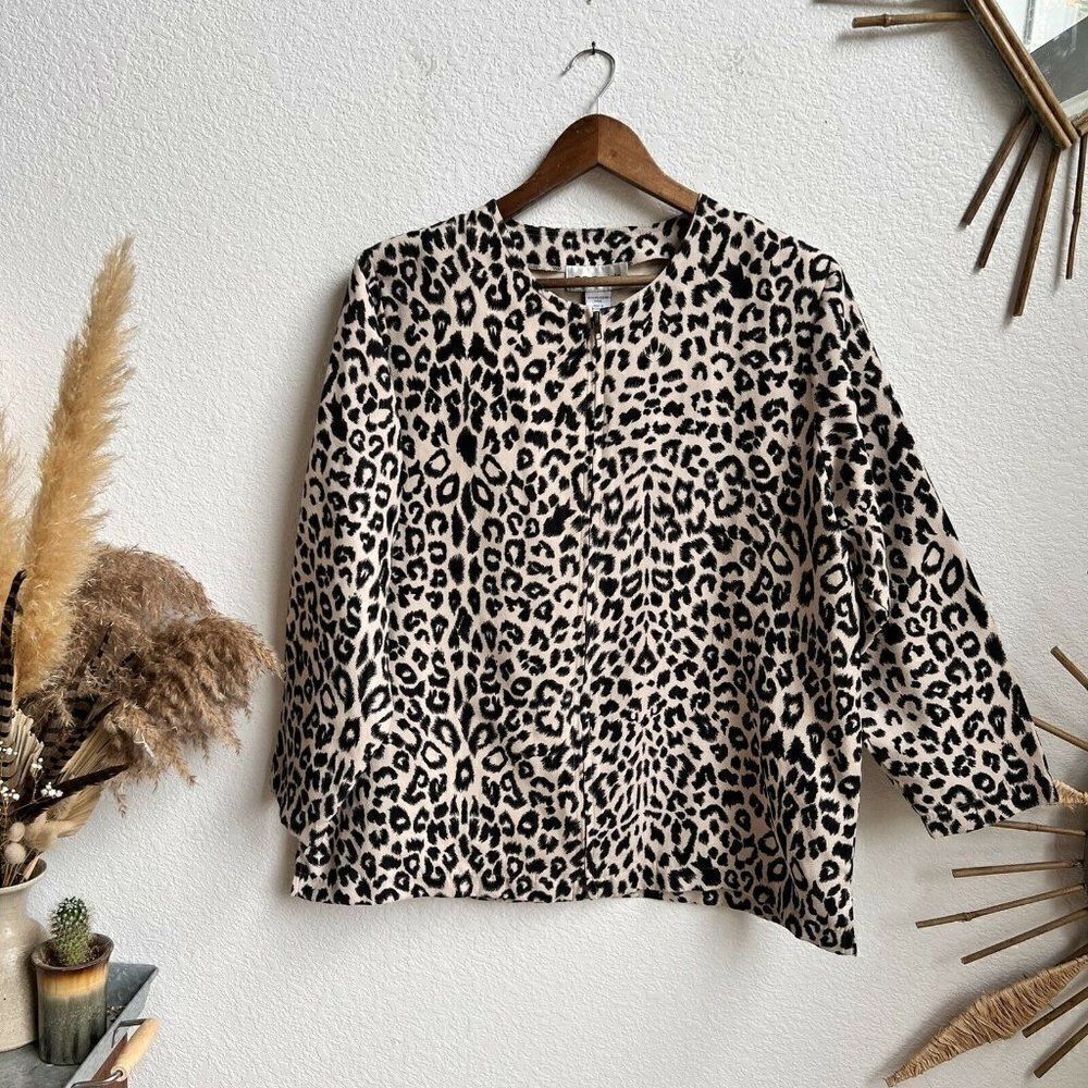 C. D. Daniels Fit & Fancy Zip Front Cheetah Print… - image 1
